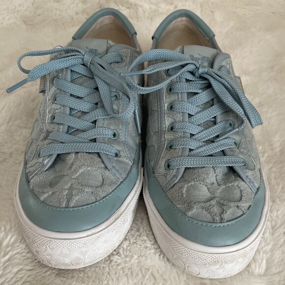 COACH Citysole Platform Women's Blue Sneaker Signature Terry Cloth Size US 8.5 - Picture 4 of 14